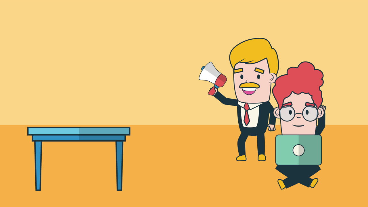 businessmen with avatars characters