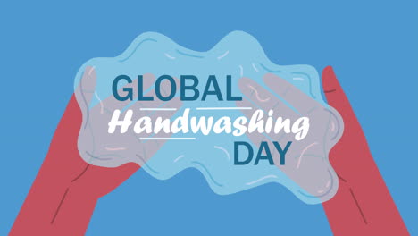 día mundial del lavado de manos: letras con las manos