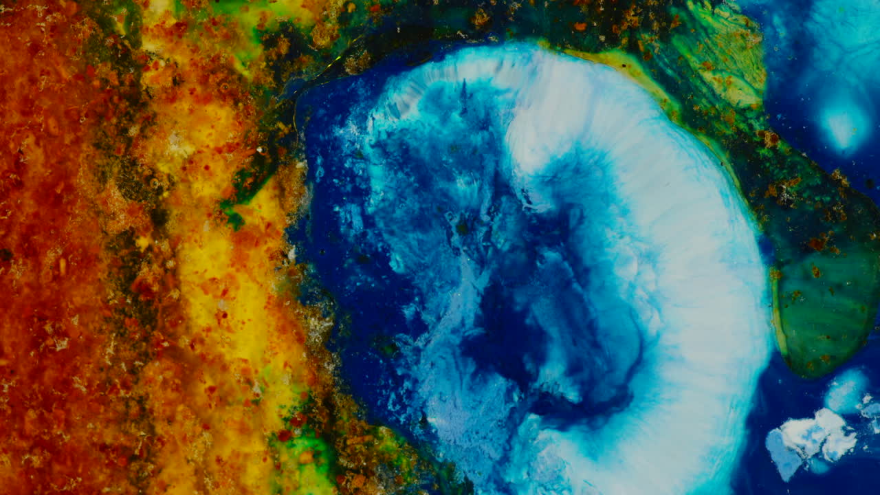 explosión de líquido azul mezcla de colores