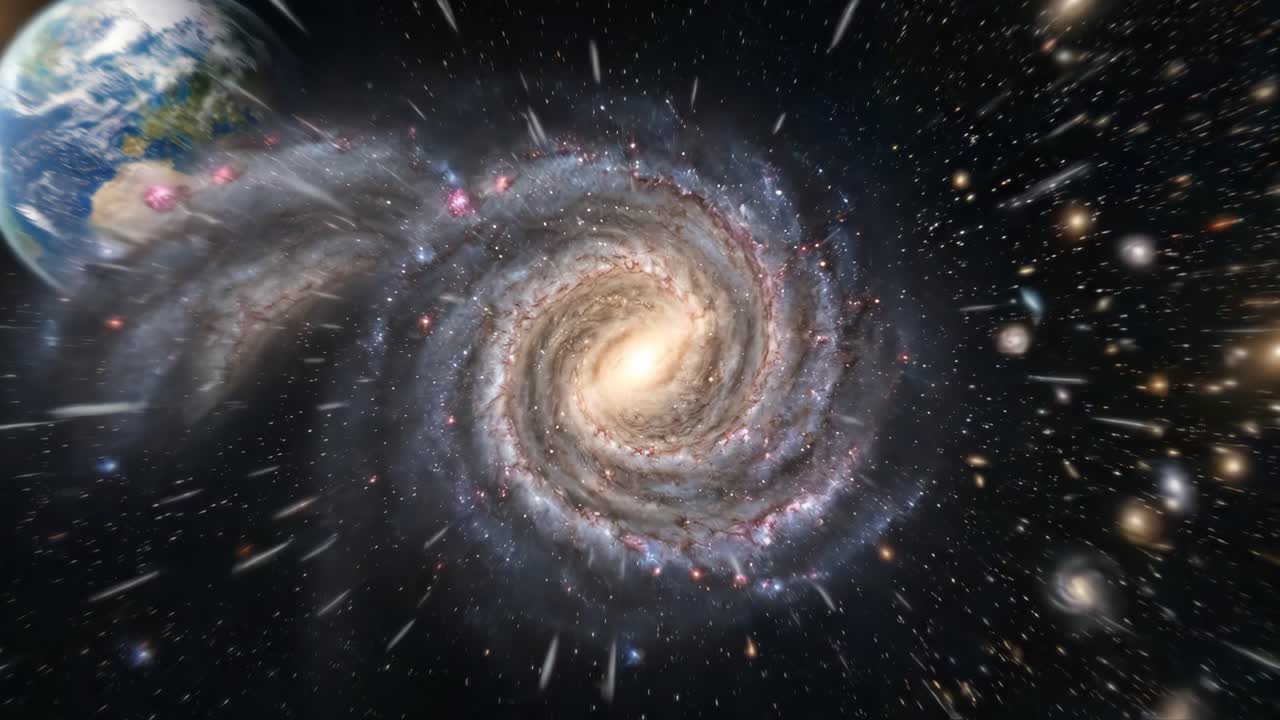 Volando Nello Spazio Verso una Galassia a Spirale Distante