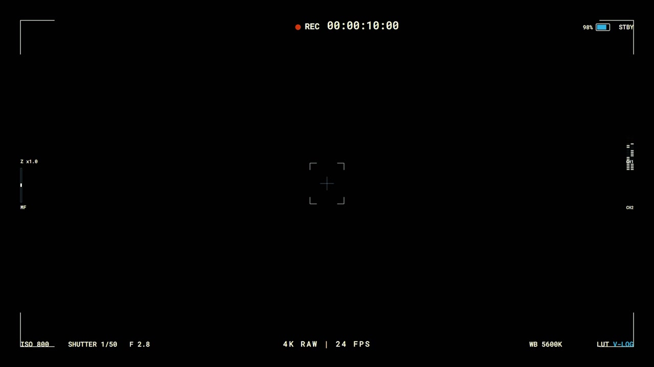 Digital Camera Recording Interface Overlay on Black Background