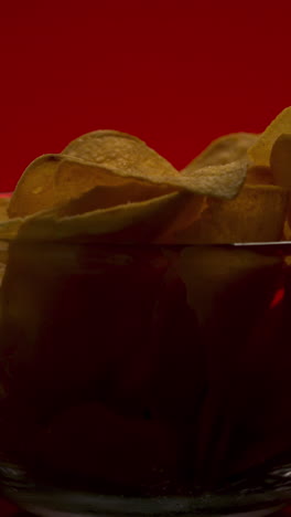 crispy chips in a glass bowl