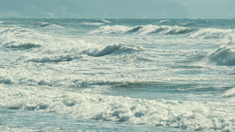 slow motion of big waves rolling