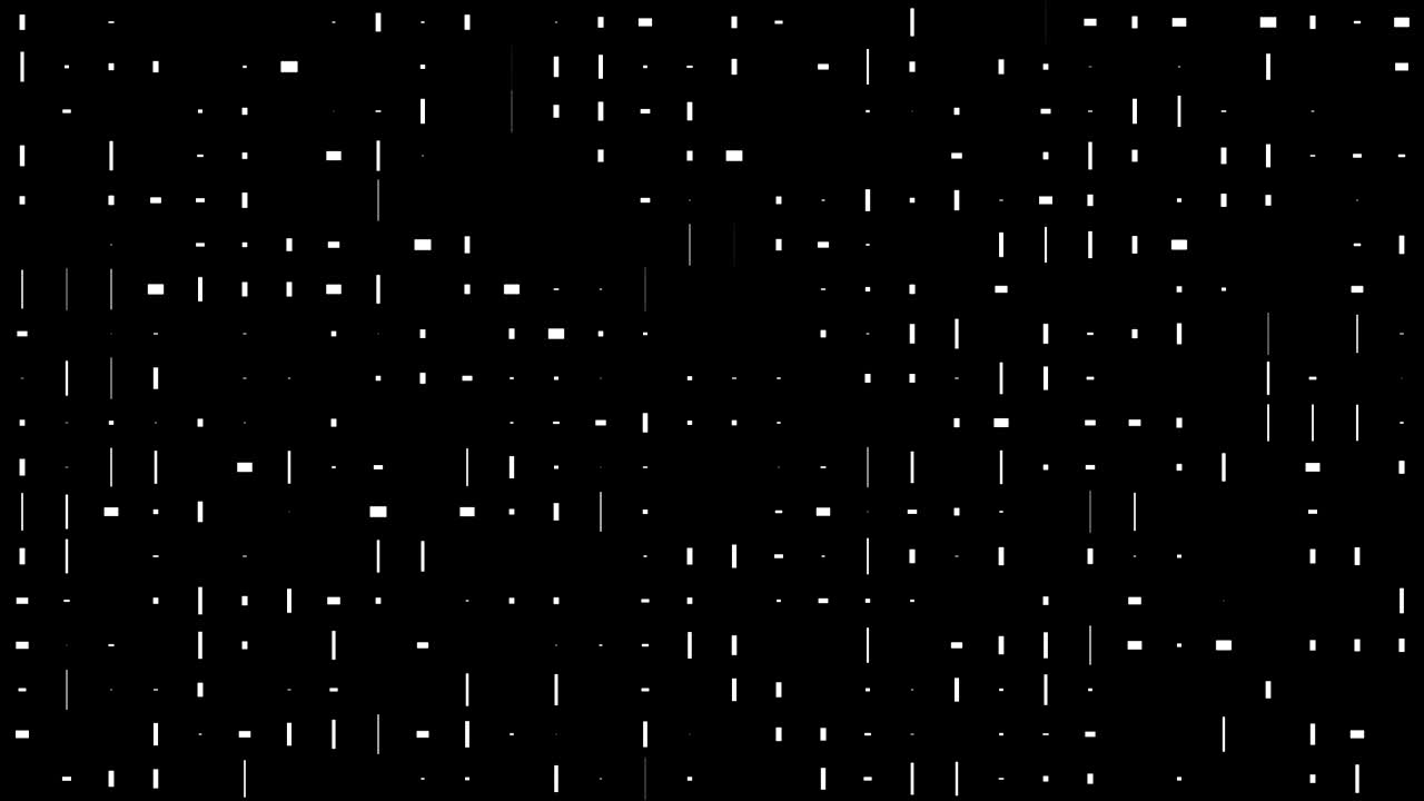 Abstract CGI motion graphics and animated background with white and black squares. 4K Transition masks templates