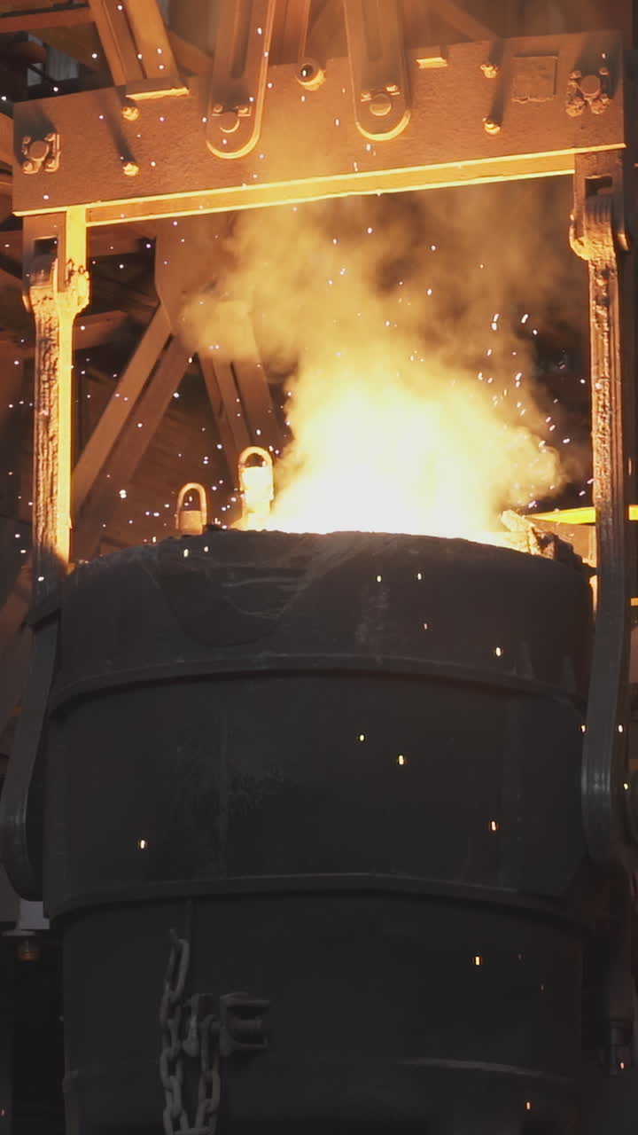 Molten metal in a foundry