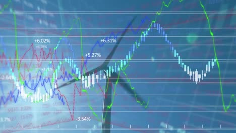 Animation-Von-Statistiken-Und-Datenverarbeitung-über-Einer-Windkraftanlage