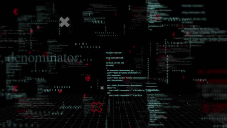 animation of data processing on black background