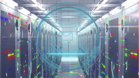 animation of cyber security data processing over computer servers