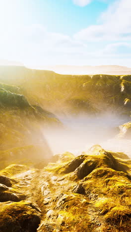 majestic mountain landscape with fog