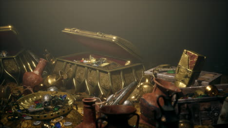 open treasure chest filled with gold and jewels