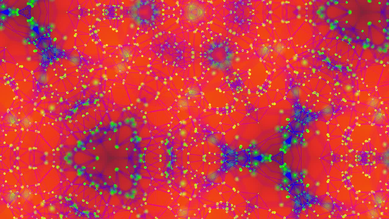 caleidoscopio de partículas. resplandor de partículas. gráficos de movimiento en 4k