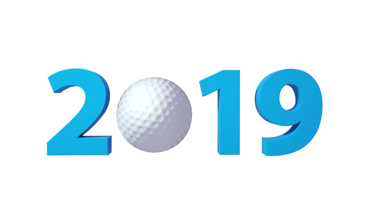 Golf 2019 design background on a White Background. Alpha channel included