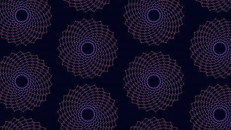 Flowing-spiral-pattern-of-interconnected-circles-on-a-black-background