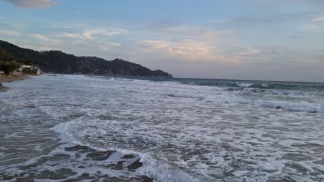 big waves in corfu island greece