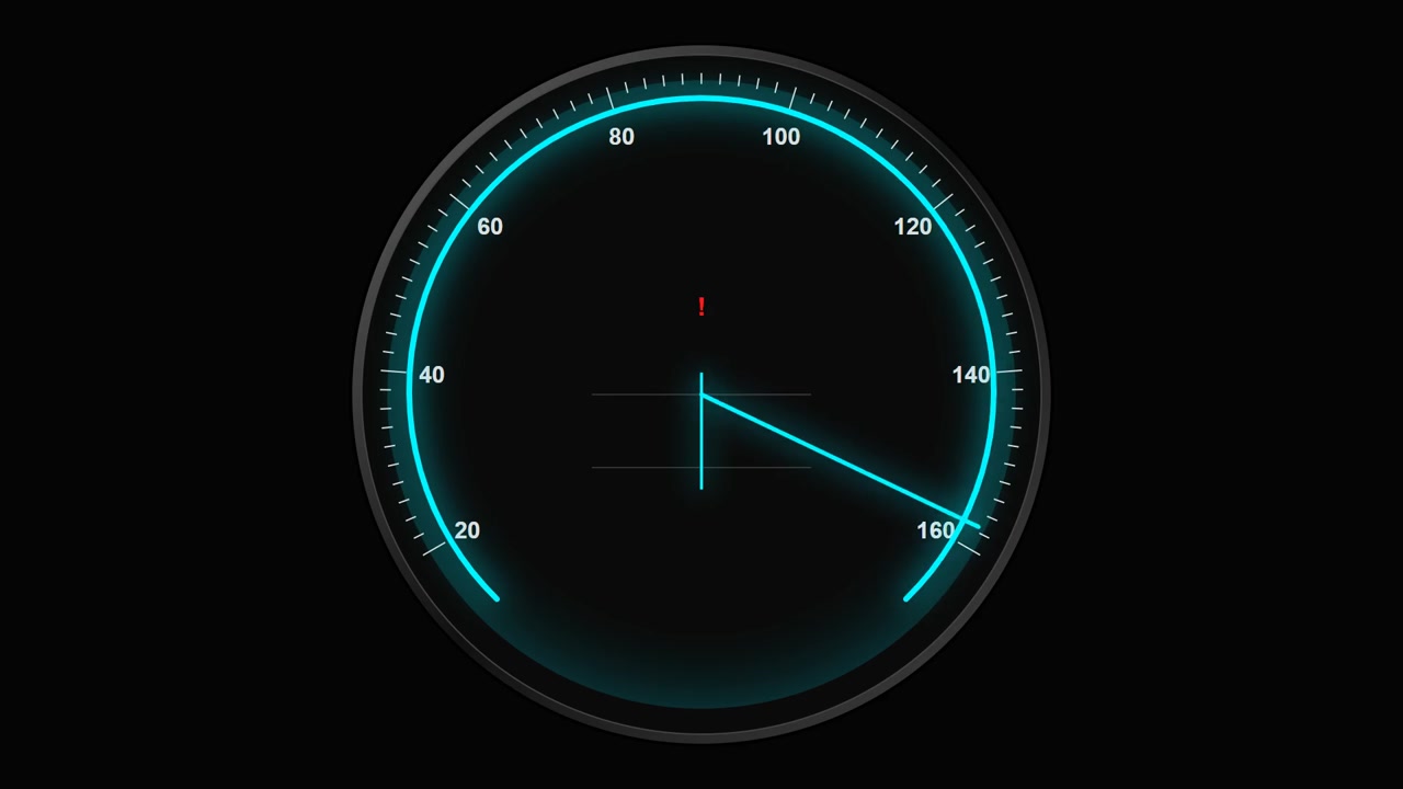 Digital Speedometer Gauge Displaying Slow Down Warning