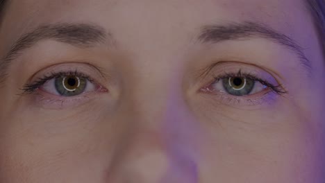 close-up of a woman's face and eyes