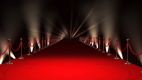 Long-red-carpet-with-spotlights-against-red-background