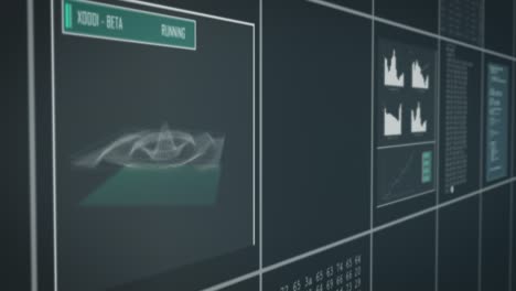 azulejos individuales de la pantalla de un sistema informático