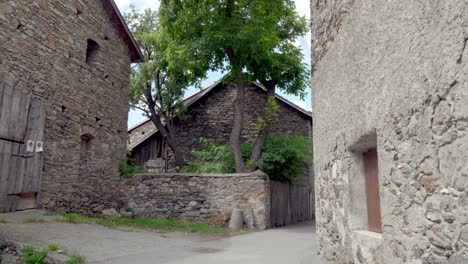 charming stone village alleyway