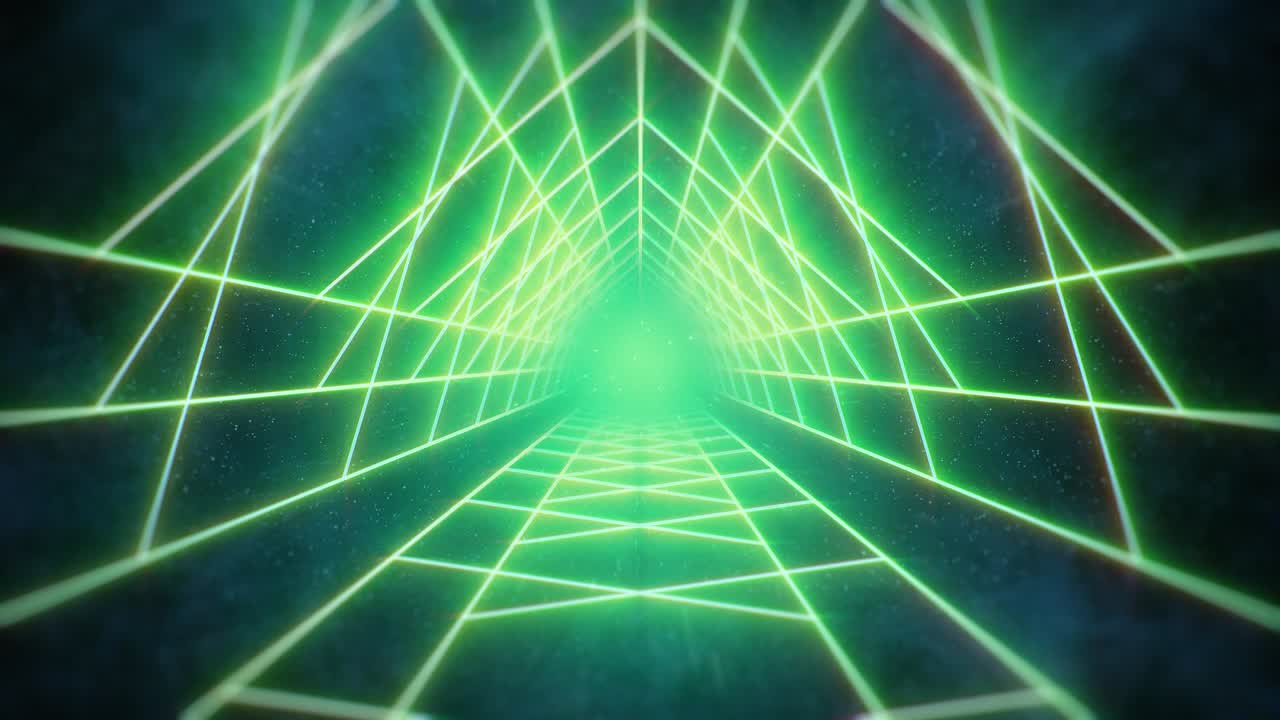 un túnel de red verde brillante en el espacio