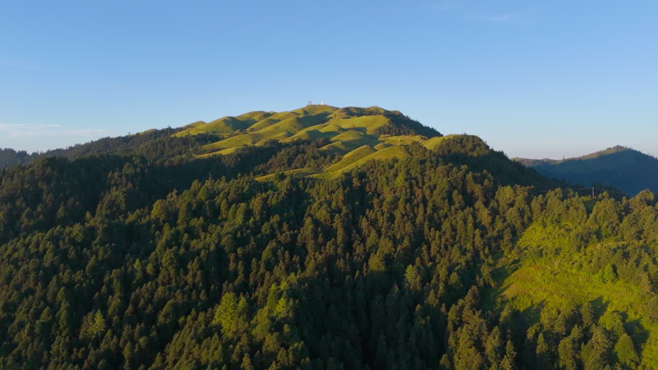 Aerial View of a Lush Green Mountain
