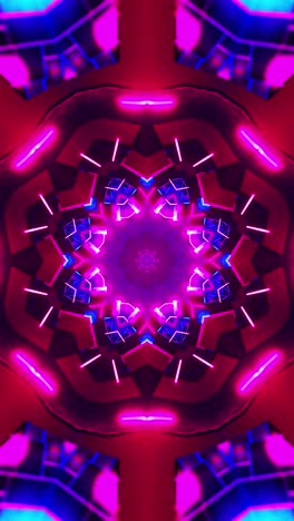 pink and blue abstract design. kaleidoscope vj loop vertical