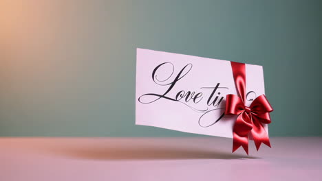 love gift card with ribbon