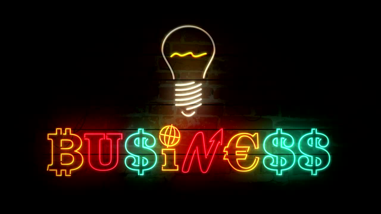 Yritysten neonkyltit