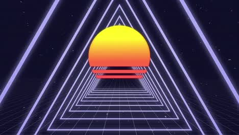 círculo y triángulos futuristas en la galaxia