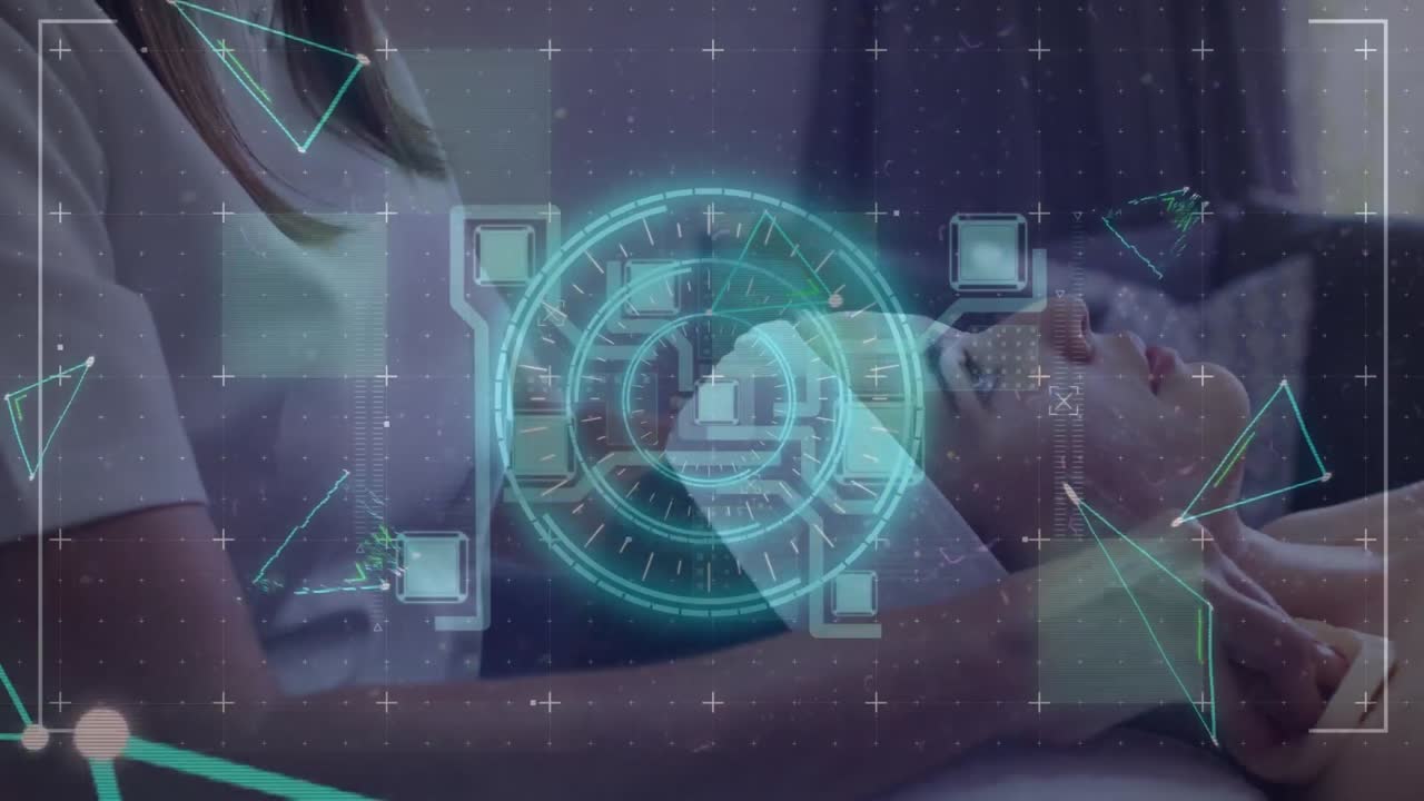 스 스캔 및 다양한 여성 및 미용사 마사지 연결 네트워크의 애니메이션