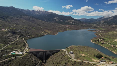 mountain-encircled reservoir in corsica