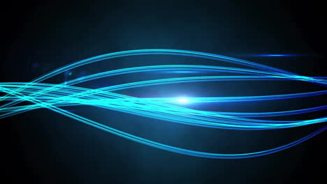 animation of glowing light trails moving over black background