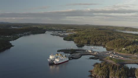 Pan-left-to-right-with-slight-orbit-of-ferries-and-terminal