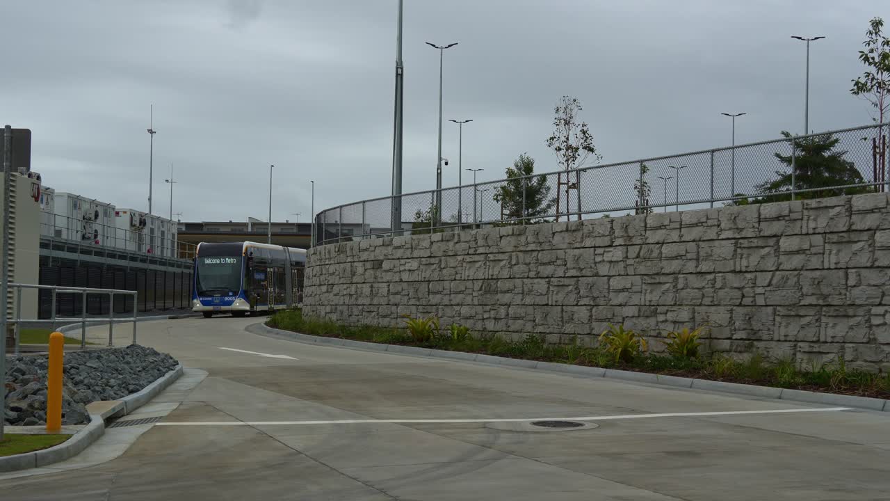 Brisbane Metro Bus Arriving at Station