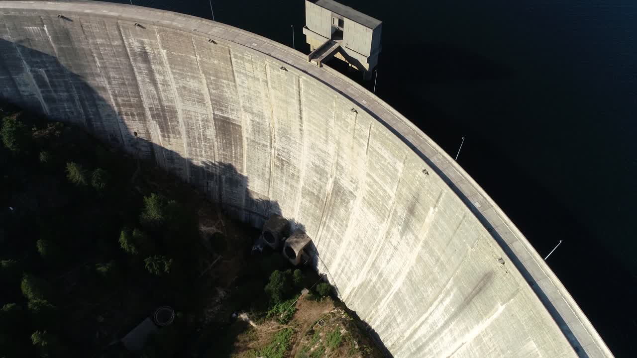 Hydropower Dam in Europe Aerial View