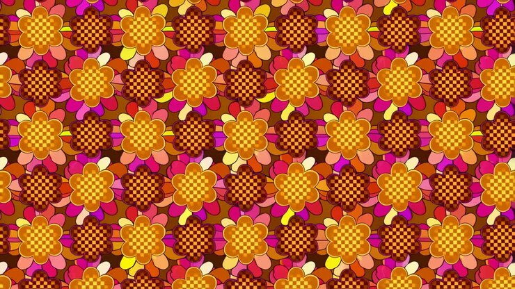 Sfondo con motivo floreale geometrico vivace e senza soluzione di continuità.