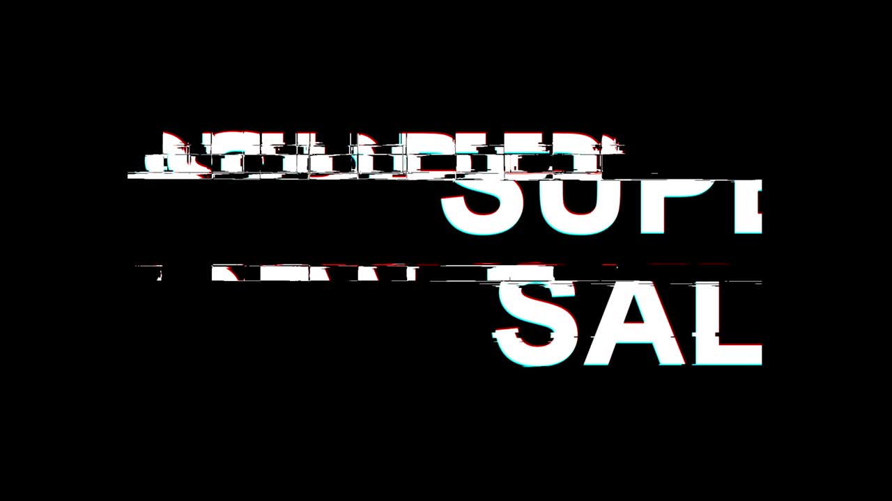 슈퍼글리치 효과 텍스트 디지털 tv 왜곡 4k 루프 애니메이션