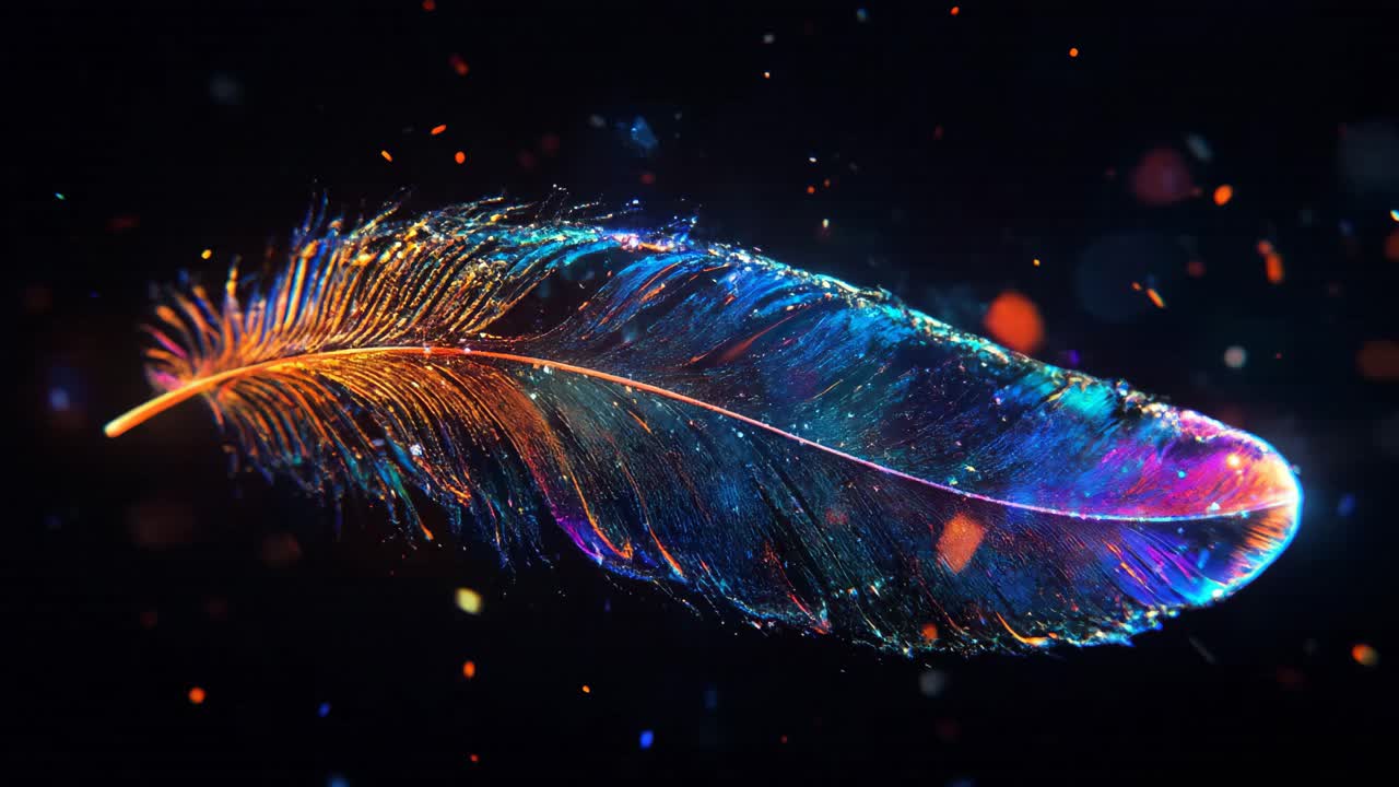 Glowing Colorful Feather