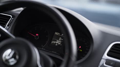 close-up view of a car dashboard