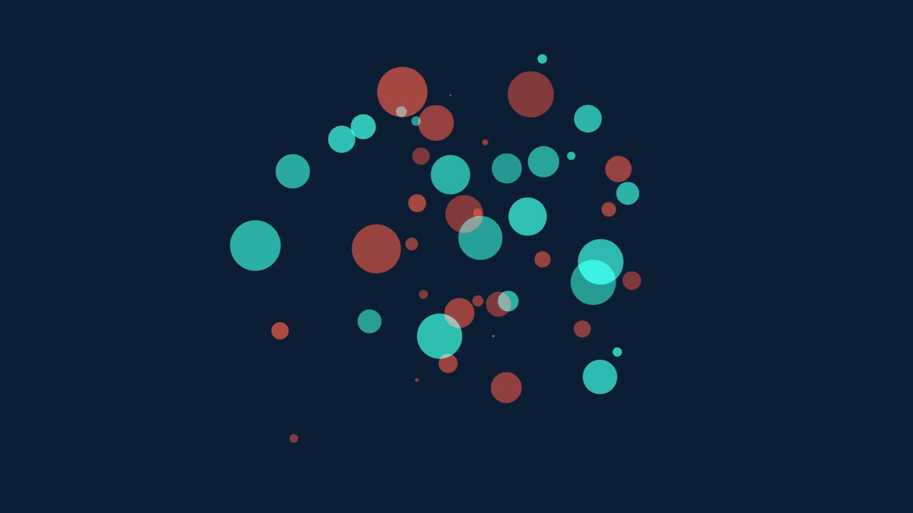 puntos de colores voladores y brillos en degradado negro