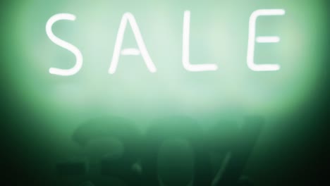 composition of neon sale text on black background