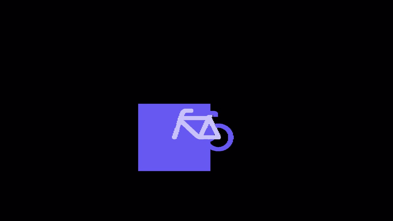 Minimalistisk Cykelikonanimation på Lilla Firkantet Baggrund