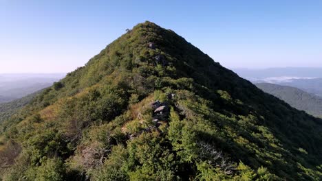 Epic-aerial-revealing-the-peak-of-snake-mountain-nc,-north-carolina-near-boone-and-blowing-rock-nc,-north-carolina