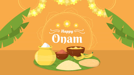 an animation of flat indian onam illustration