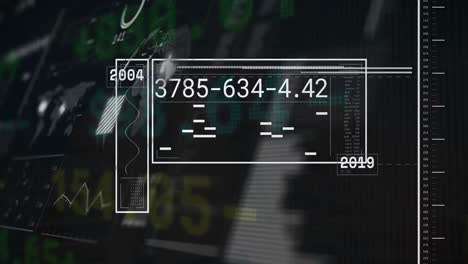 animation of numbers on screen and data processing