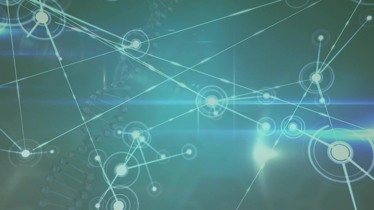 Animation of network of connections on blue background