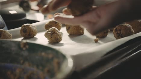 Preparing-And-Rolling-Cookie-Dough-For-Baking---close-up