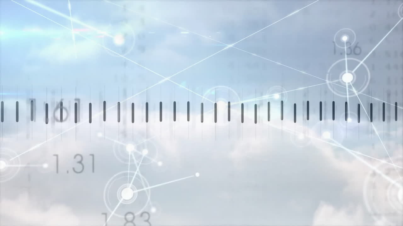 클라우드와 데이터 처리를 통한 연결 네트워크의 애니메이션