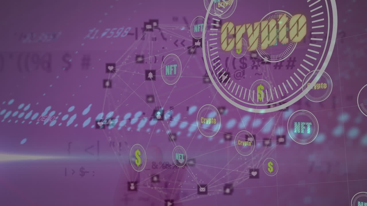 데이터 처리 애니메이션: 전 세계 연결의 범위 스캔, 통화 기호