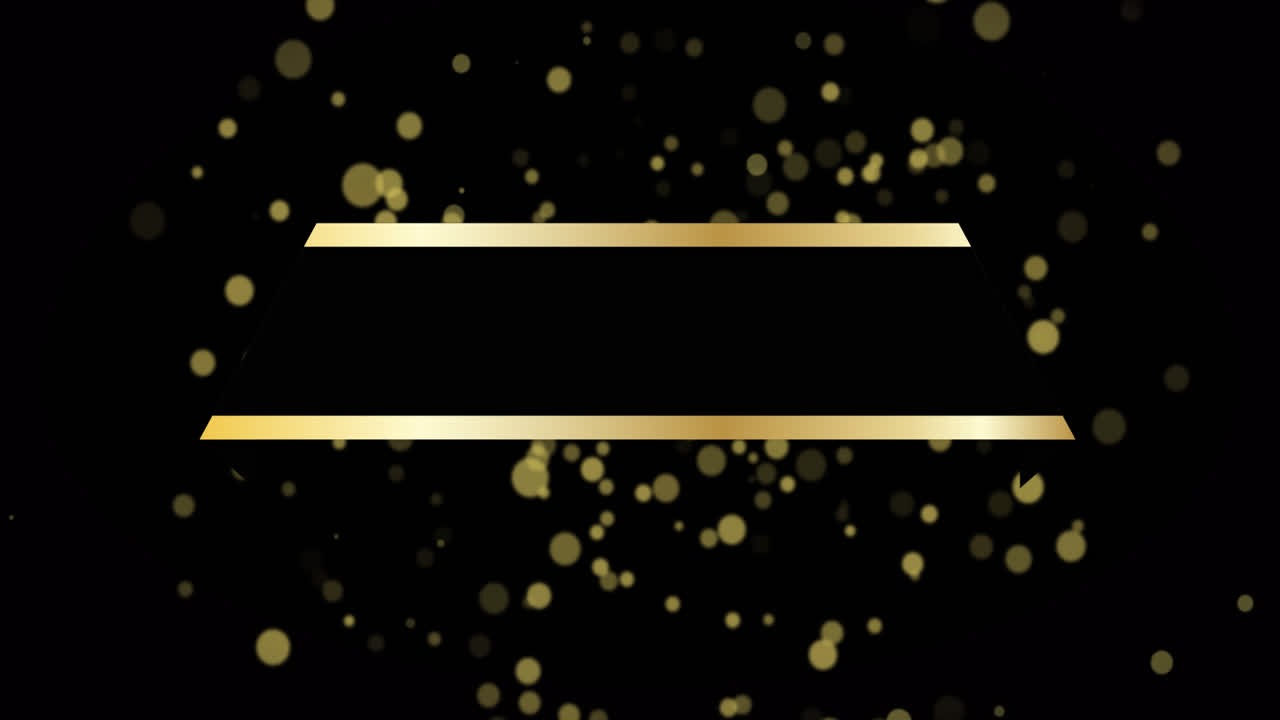 검은 바탕에 떨어지는 점 위에 황금색 선의 애니메이션